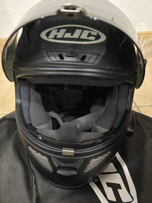 Capacete HJC -RPHA11 preto mate com intercomunicador e viseiras extra