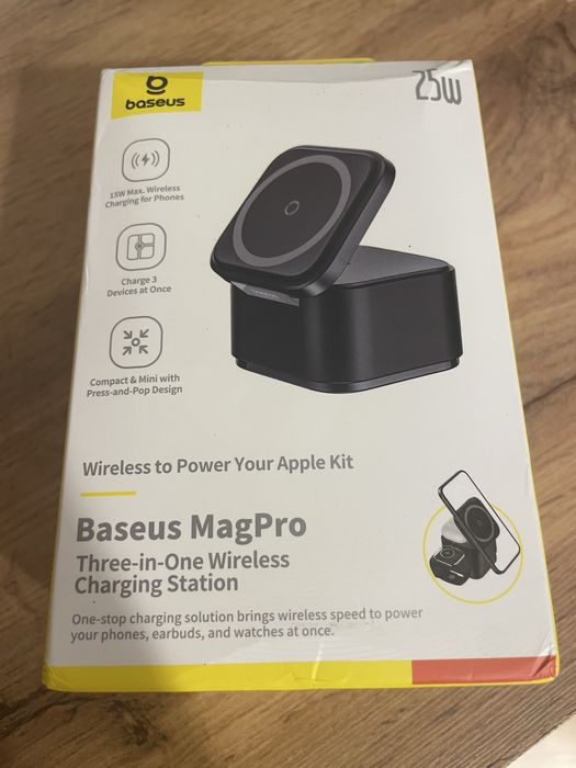 Бездротова зарядна станція Baseus MagPro Series 3in1 Magnetic 25W