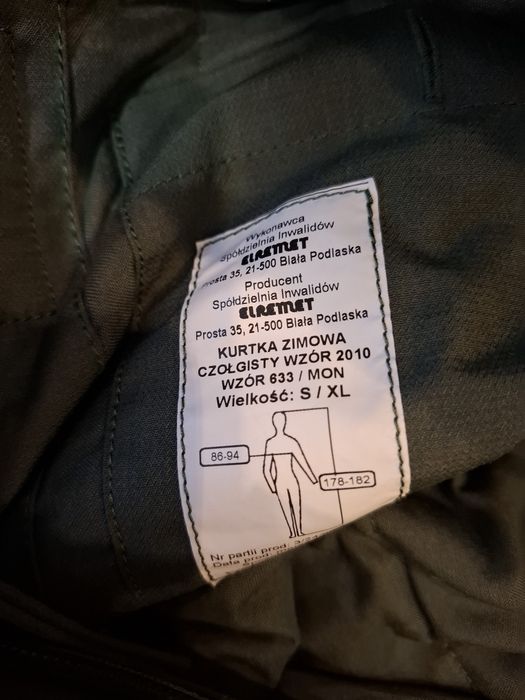 Kurtka zimowa czołgisty 633/mon.Nowa roz.S/XL