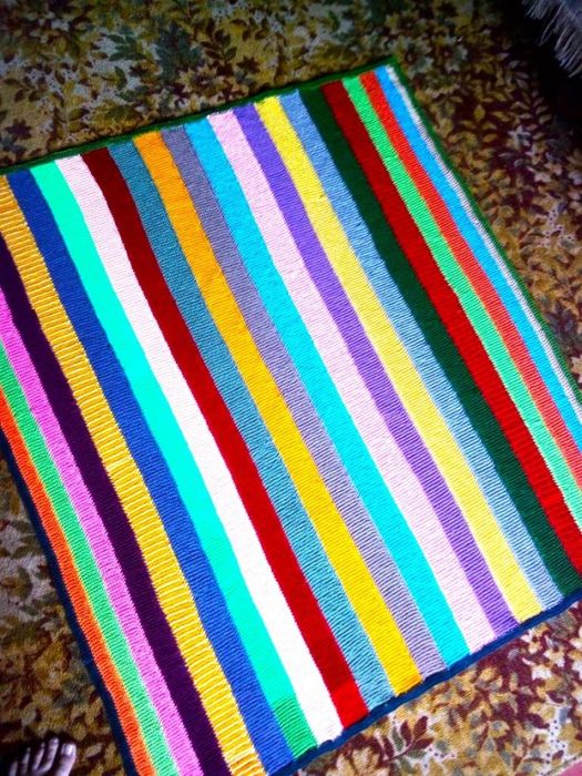 Коврик плед детский вязаный