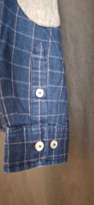 Camisa de rapaz xadrez azul