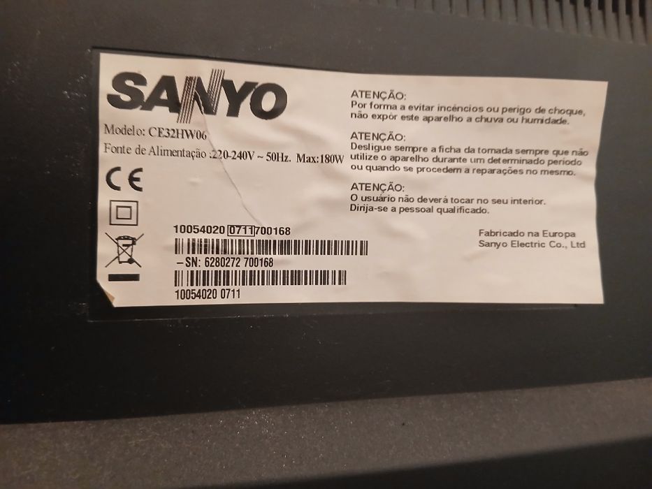 Televisão Sanyo como nova