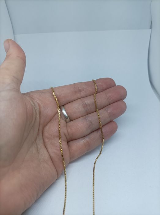 Złoty łańcuszek splot kostka złoto 585 długość 55 cm