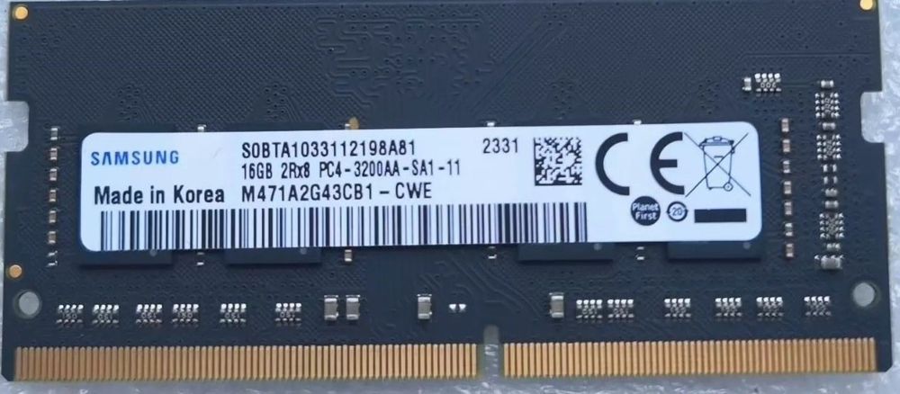 Samsung 16 GB DDR4 SO-DIMM 3200 MHz пам’ять для ноутбука