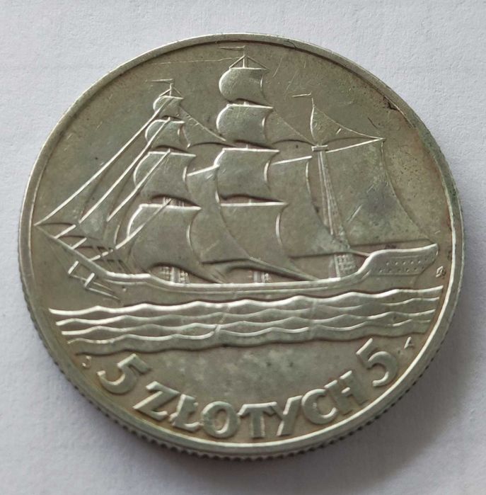 II RP 5 złotych 1936 Żaglowiec