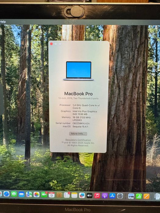 Macbook Pro Mac OsX 2019 13" 16GB 1,4 Quad-Core Intel Core i5 Szary