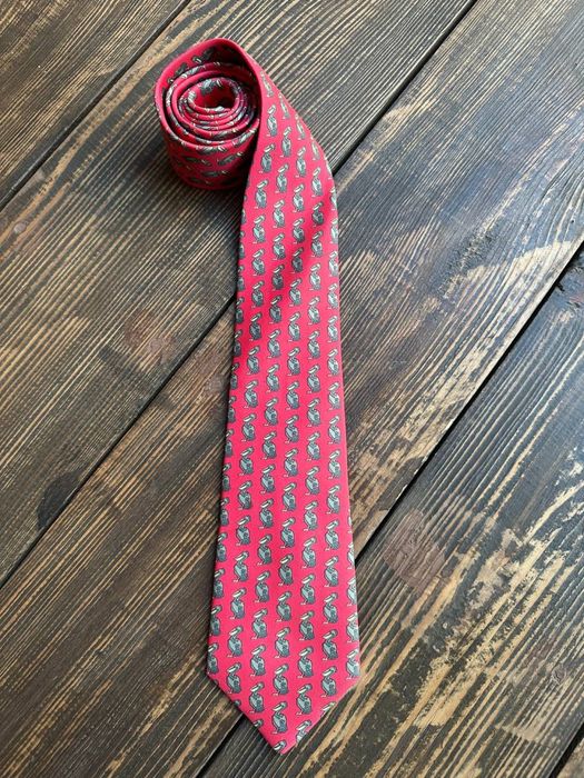 Вінтажний шовковий галстук краватка hermes