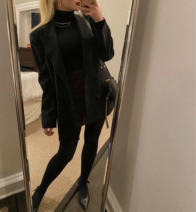 Czarna marynarka Talbots USA 38 (M) puffki wełna