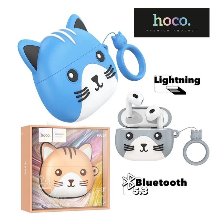 Детские наушники Hoco EW46 CAT беспроводные гарнитура airpods 3 pro