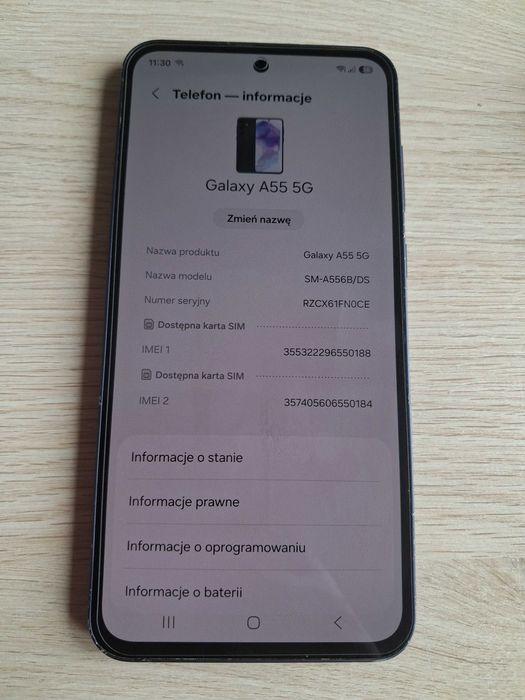 Telefon Samsung A55 5g 8/256 gb Niebieski Dual SIM Android 16 SM-A556B/DS A 55
