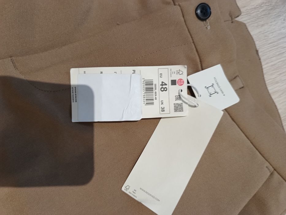 Spodnie męskie carrot beż rozmiar 48