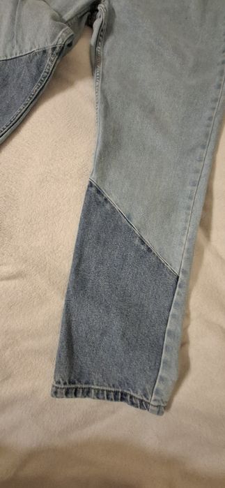 Jeansy DENIM jasno niebieskie z ciemną nogawki rozm.40