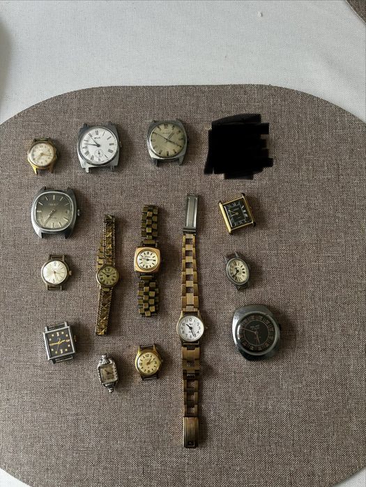 Kolekcja starych zegarków vintage PRL – Poljot, Rakieta, Slava, Delbana