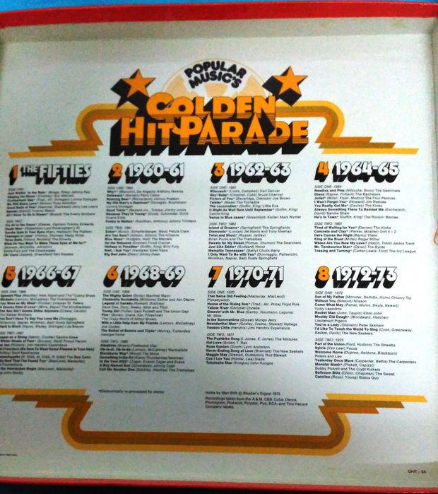Caixa vinil Popular Music's Golden Hit Parade - excelente estado
