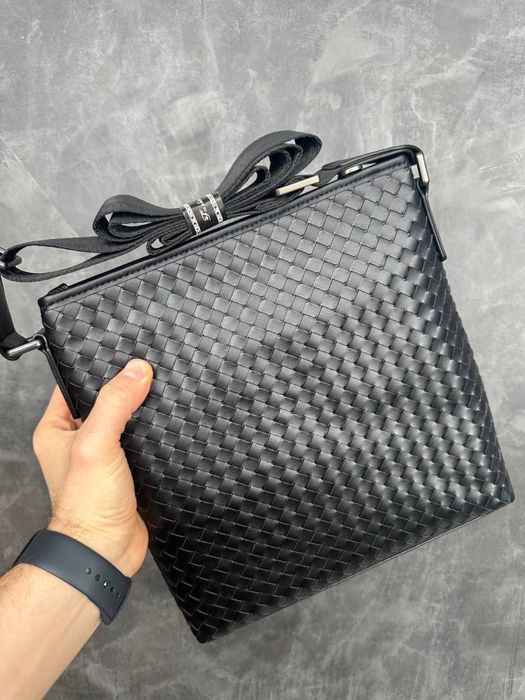 Мужская кожаная сумка Bottega Veneta чоловіча барсетка на через — zdjęcie 3