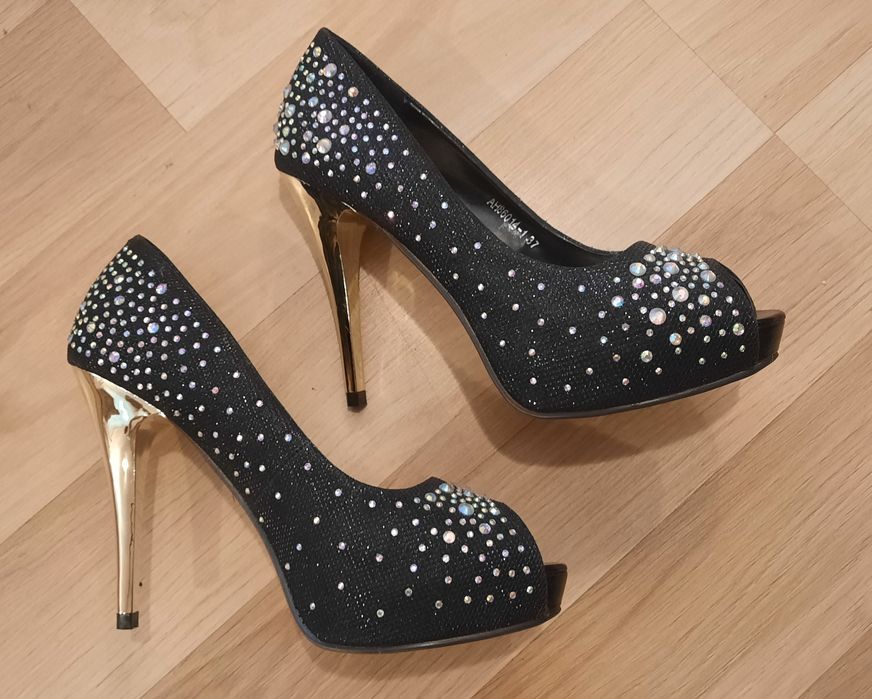 Buty szpilki diamenty brokat roz. 37