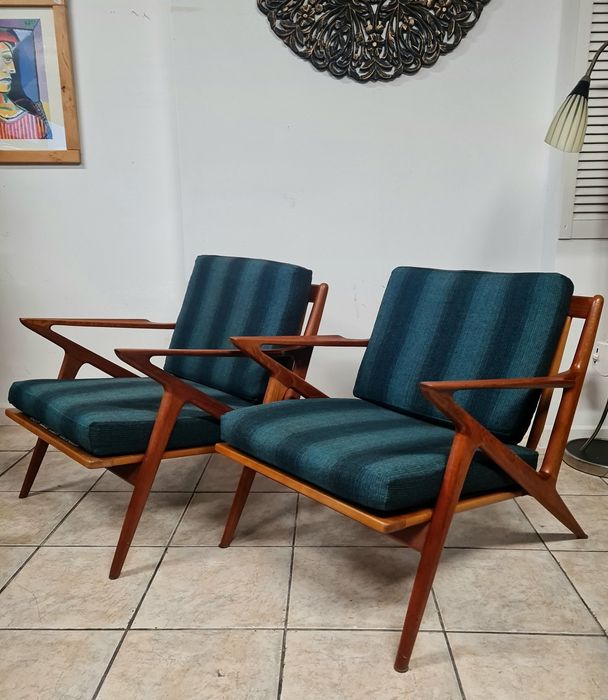 Fotel wypoczynkowy, tekowy ,,Z' proj.Poula Jensena,Dania lata 60,mid-c