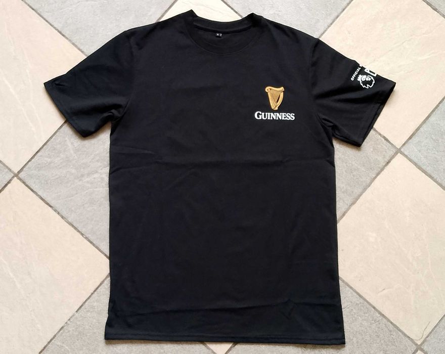 Футболка пивного бренду Guinness лімітована колекційна серія Англійська Прем'єр-ліга футбол чоловіча чорна розмір L