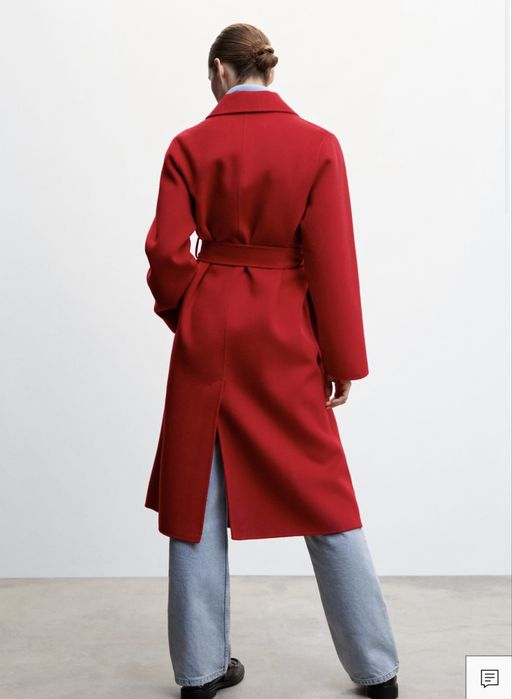 Пальто  легке червоне з поясом mango