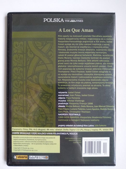 A Los Que Aman - reż. Isabel Coixet - DVD