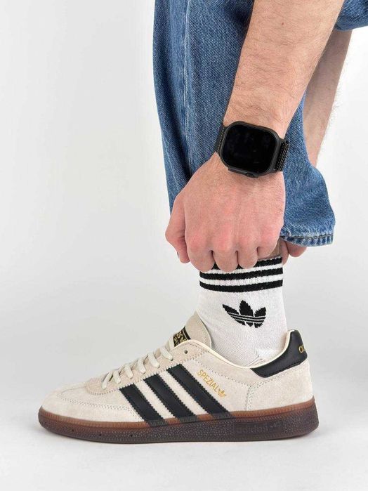 Чоловічі кросівки Adidas Spezial Beige Black AAA+ | Натуральна замша | Вʼєтнам | 41-45