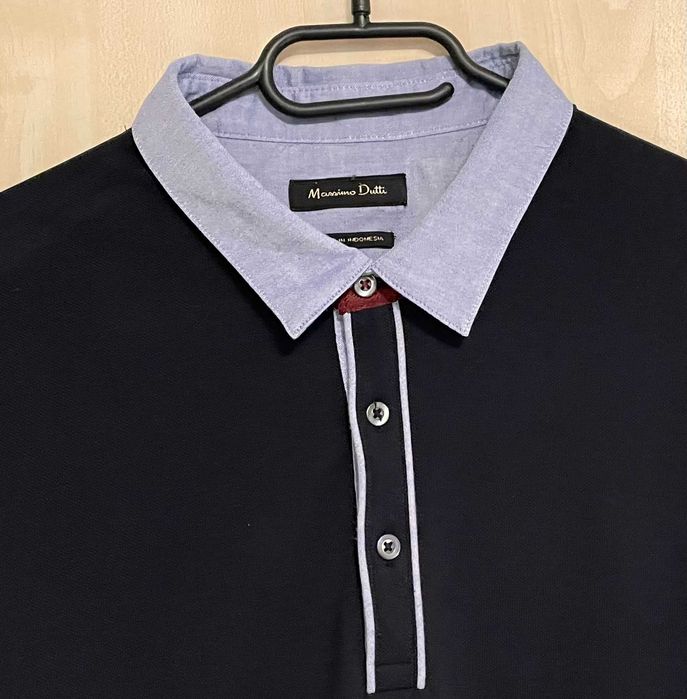 Koszula męska polo Massimo Dutti - długi rękaw - rozmiar XL