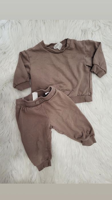 Dres hm 62 brązowy bluza spodnie