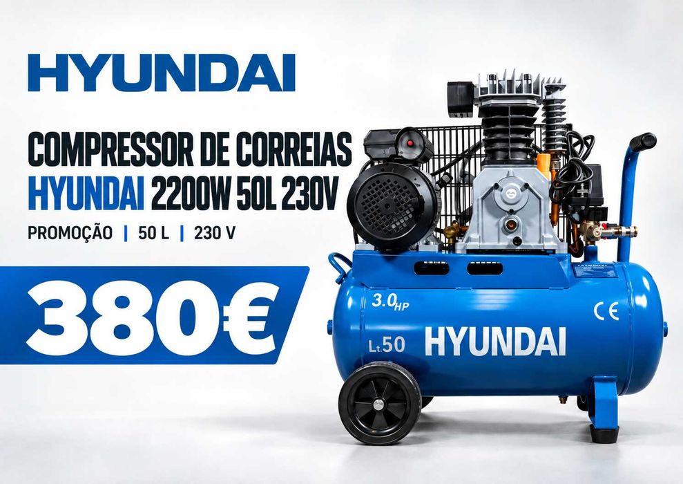 Compressor de Correias HYUNDAI 2200W 50L 230V LL29