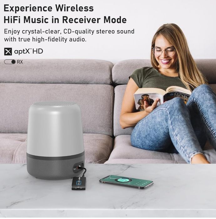 Nadajnik-odbiornik Bluetooth 5.3 Lavales do telewizora, adapter audio