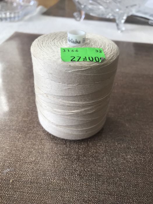 Szpula nici kremowych  pamiątka PRL