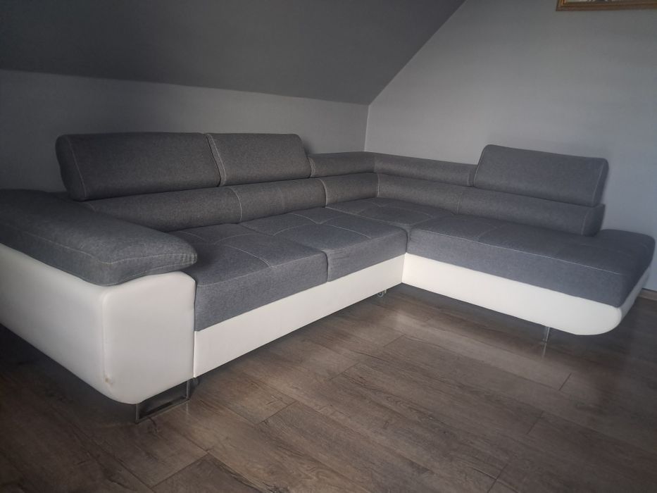 Narożnik szaro biały