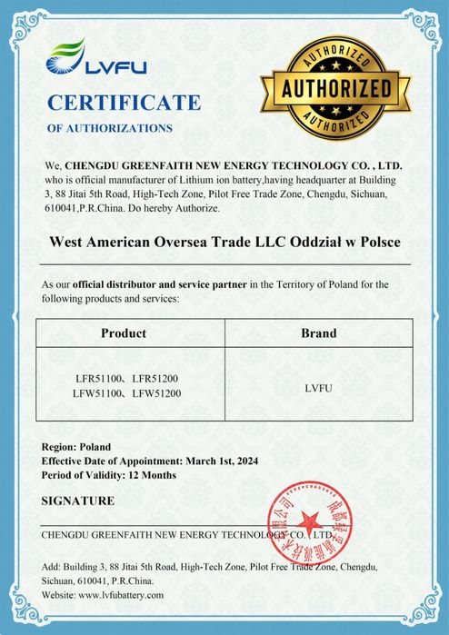 Magazyn energii  LifePO4  5.12 kwh od przedstawiciela LVFU na Polske