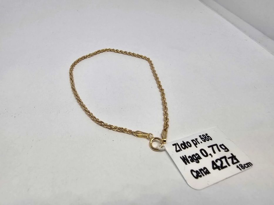 Bransoletka Złota Damska 0,77g 18cm P585 * NOWA * Komis Madej Gorlice