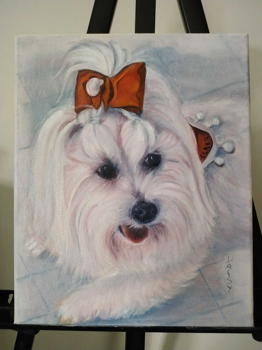 Artes, pintura a óleo Pets.