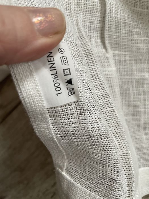 Bieżnik lniany 100% len 2 sztuki 43x216 cm kremowy