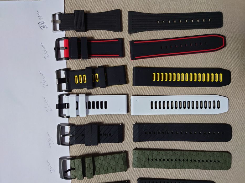 Várias braceletes silicone 20, 22, 24, 26, e 30