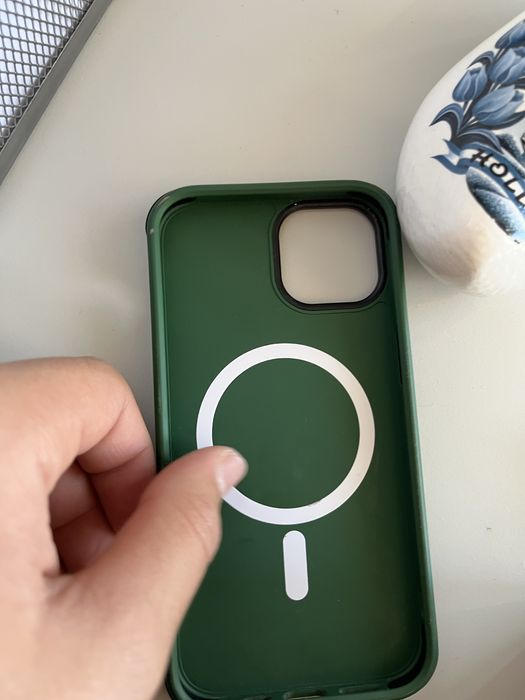 Capa de iphone 13 verde com safe max