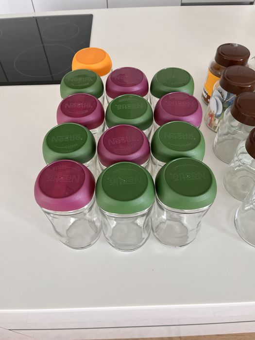 Frascos vidro reciclados c/ tampa, varios modelos.