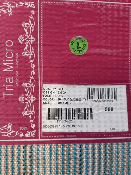 Dywanik 60x100 cm turkus shaggy