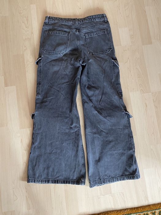 Черные широкие джинсы с карманами