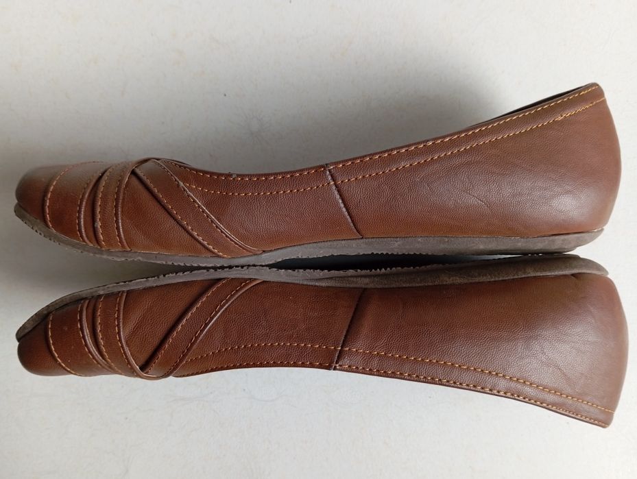 "E-vie" - baleriny w czekoladowym brązie - r.38