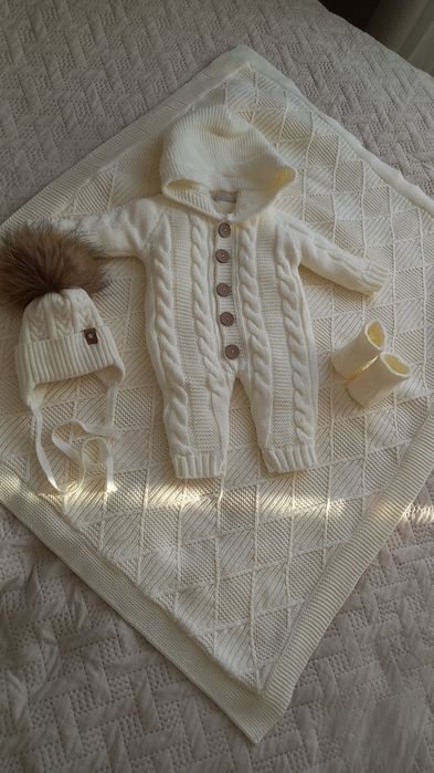 Комбінезон зимовий на виписку 56 розмір плед новий комплект