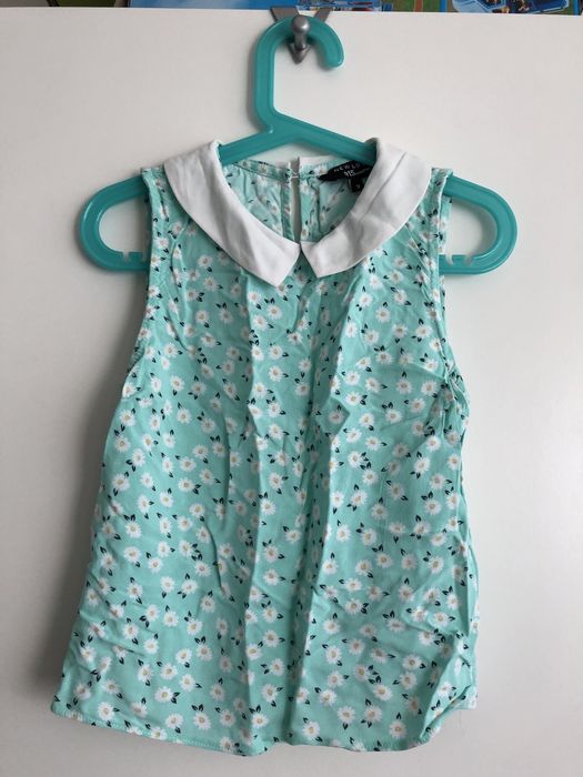 Komplet falbanki zestaw h&m 134/140 new look miętowy 9-10