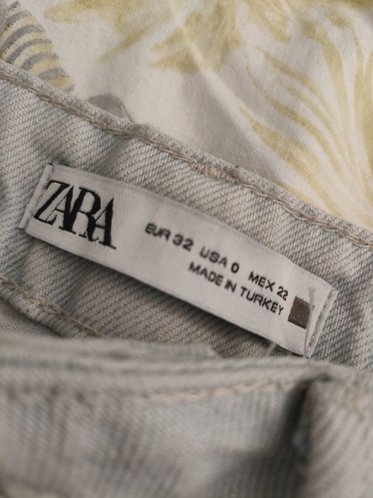 Spodnie straight/mom fit szare Zara rozmiar Xxs
