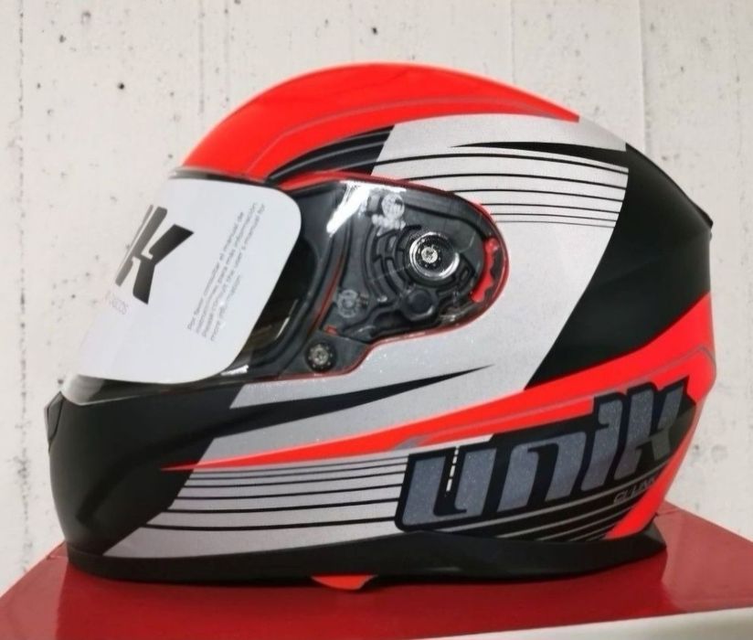 Capacete Integral Unik Red / White ( L )( NOVO )