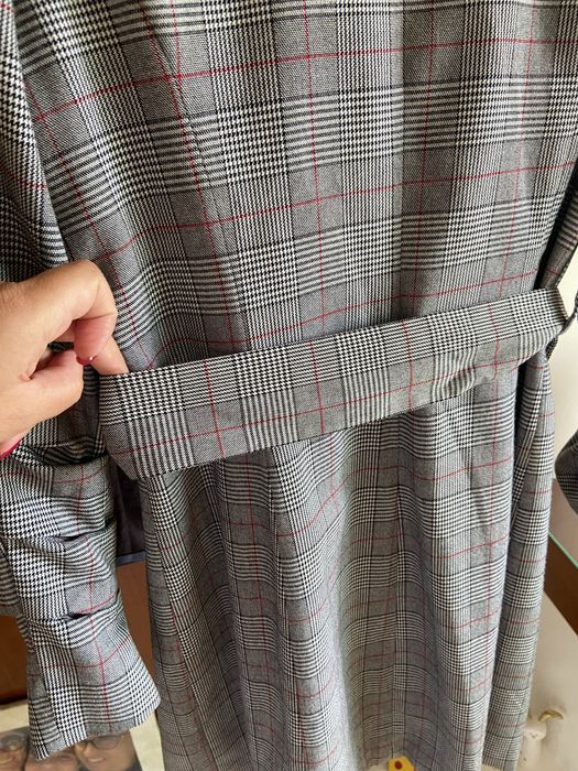 Vestido com padrao, manga comprida