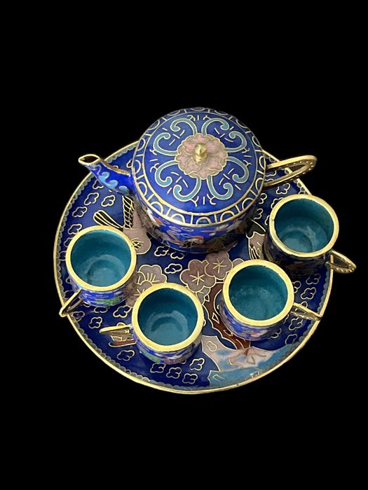 Serviço de chá em miniatura cloisonné