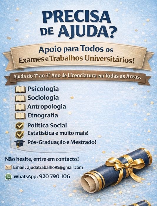 Apoio académico a exames em modo e-learning , entre outros