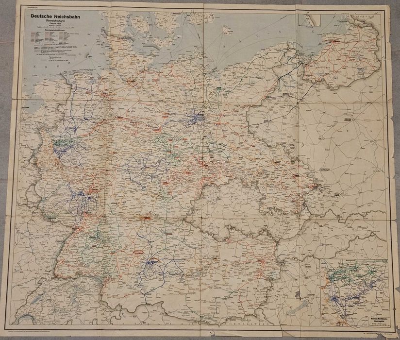 Deutsche Reichsbahn Karte 1939  Oryginał