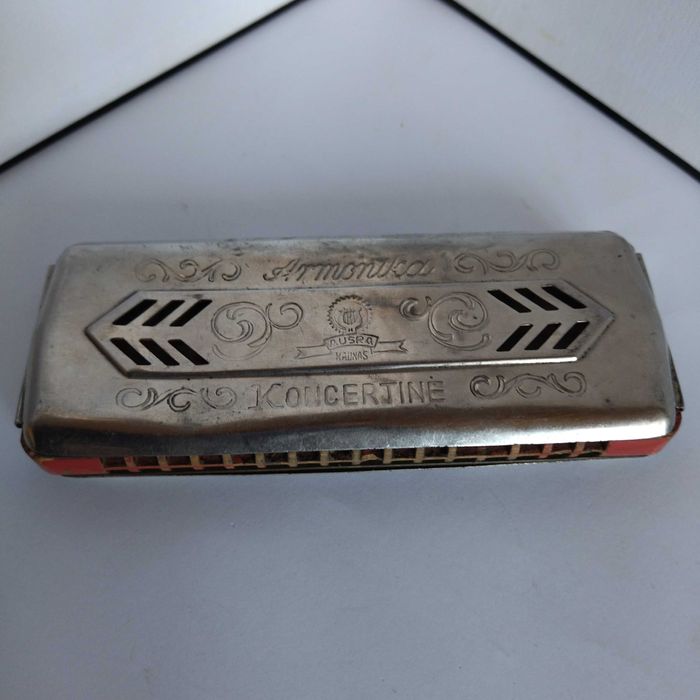 Винтажная губная гармоника armonika koncertine ausra kaunas Литва 1930